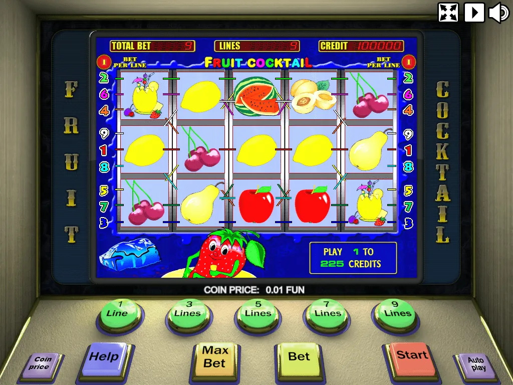 Fruit Cocktail — pantalla principal del juego